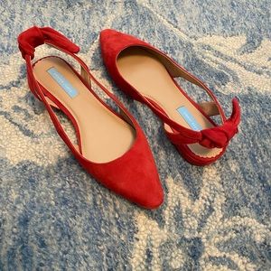 Draper James Red Flats with Ankle Tie